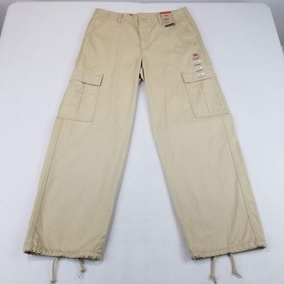 Levi's Pants - Levi's 94 Baggy Cargo Pants Women's 30x30 Loose Adjustable Hem Utility NWT Tan